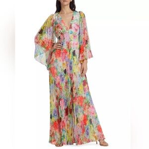 ALICE & OLIVIA BENNET PLEATED JUMPSUIT - DAWN FLORAL